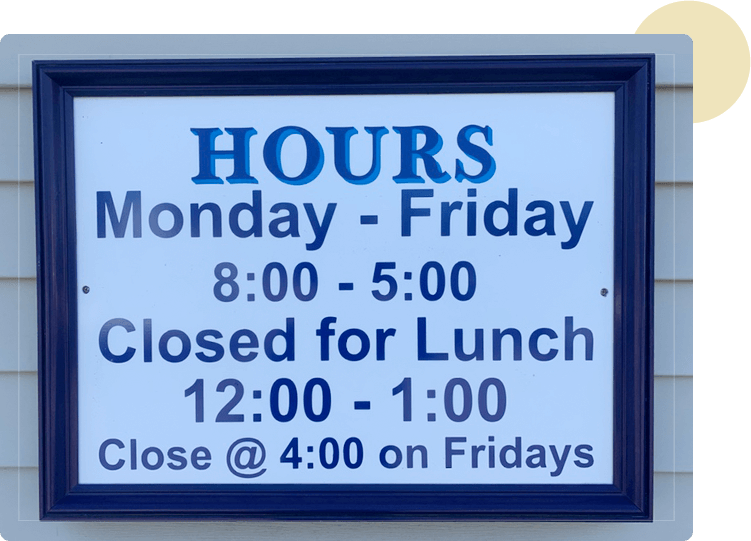 Sign of a guide of business hours